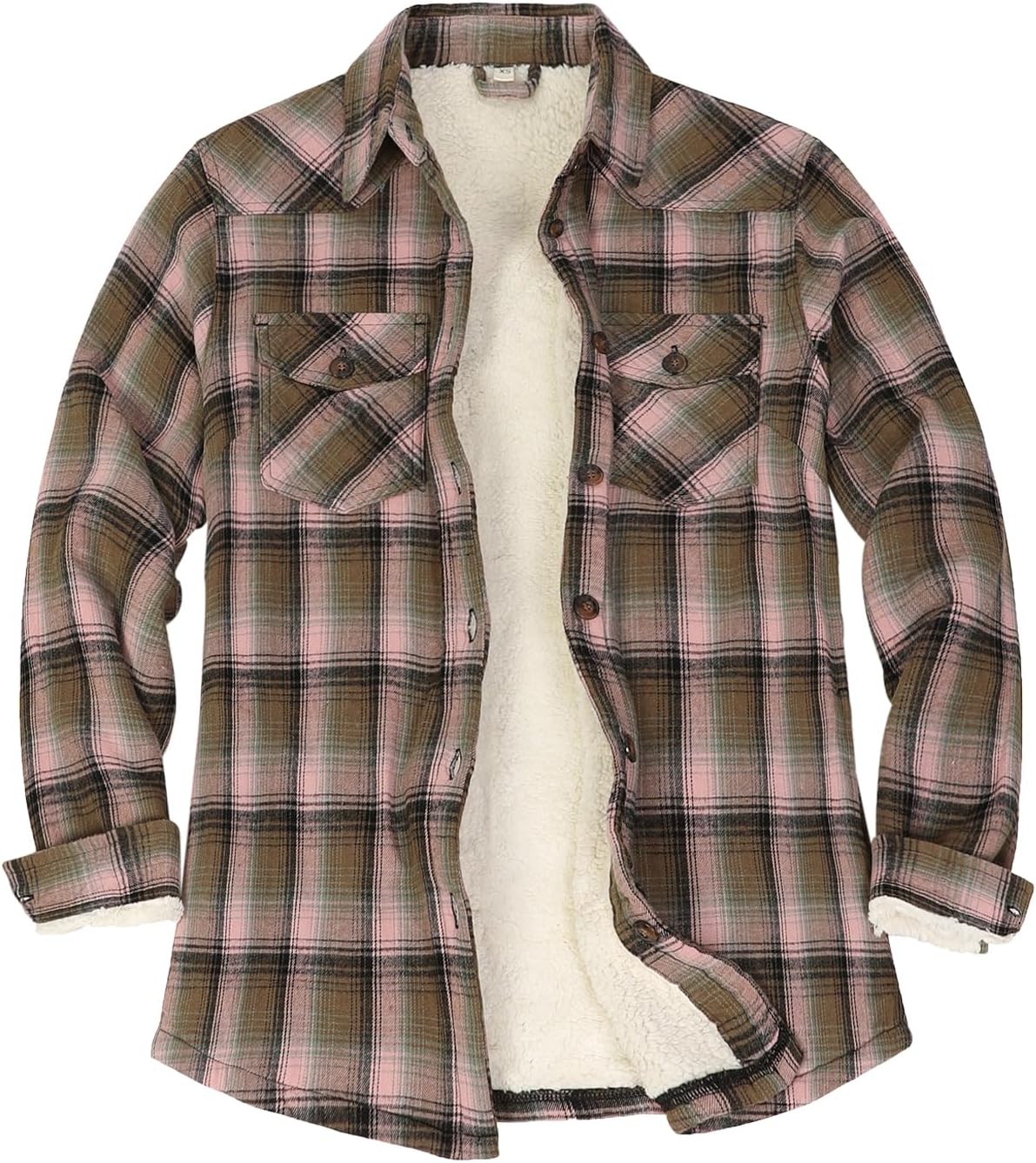 ThCreasa Womens Sherpa Lined Flannel Jacket for Cozy Warmth