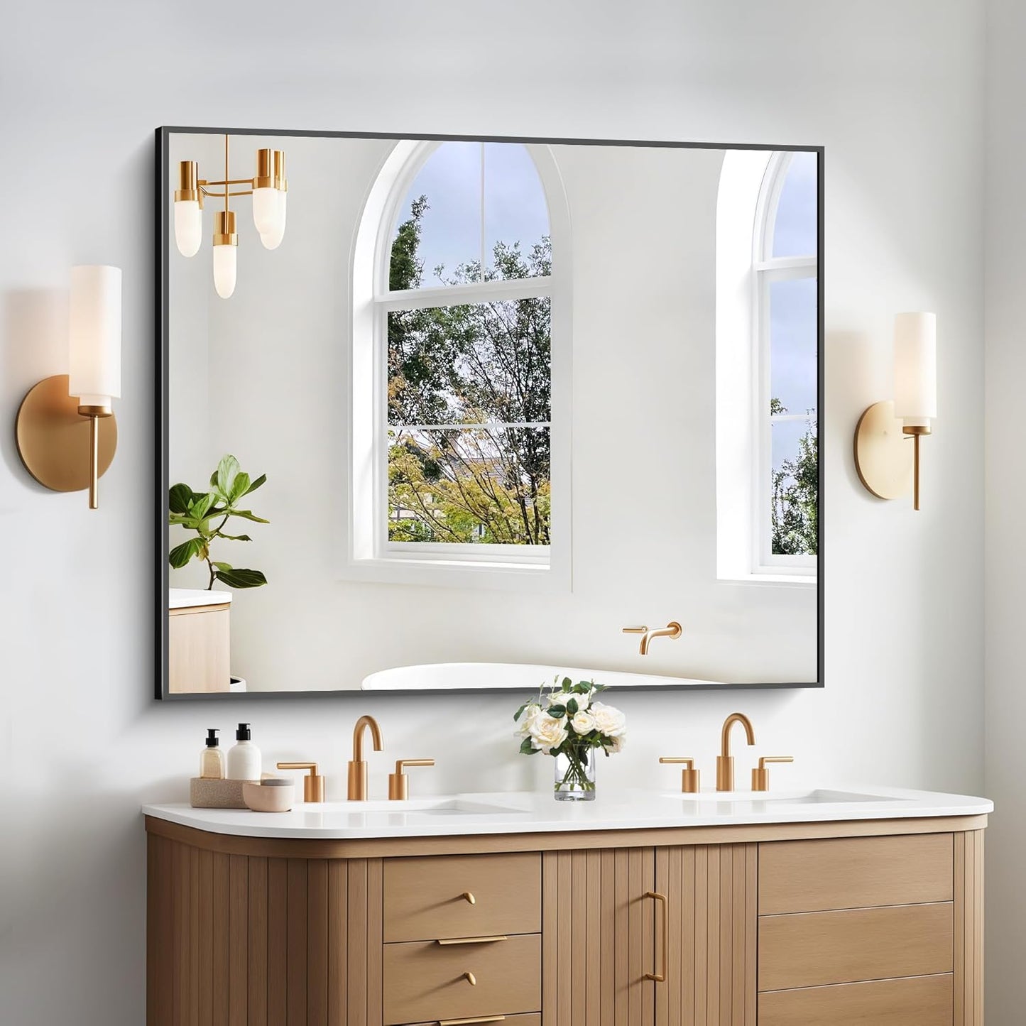 BONEWEI 40x48 inch Bathroom Mirror for Elegant Home Decor