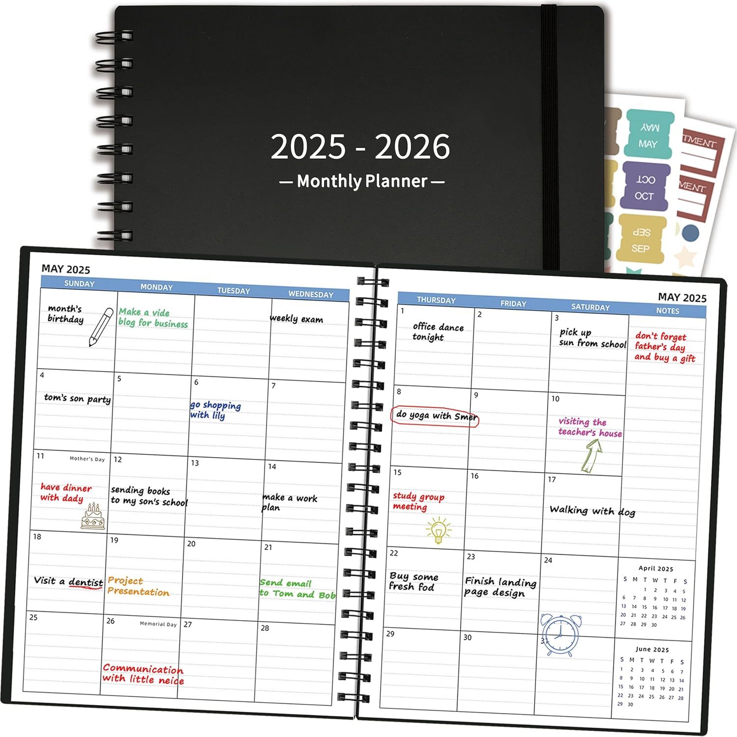 2025-2026 Academic Planner: 18-Month Jan-Jun with Tabs & Pocket