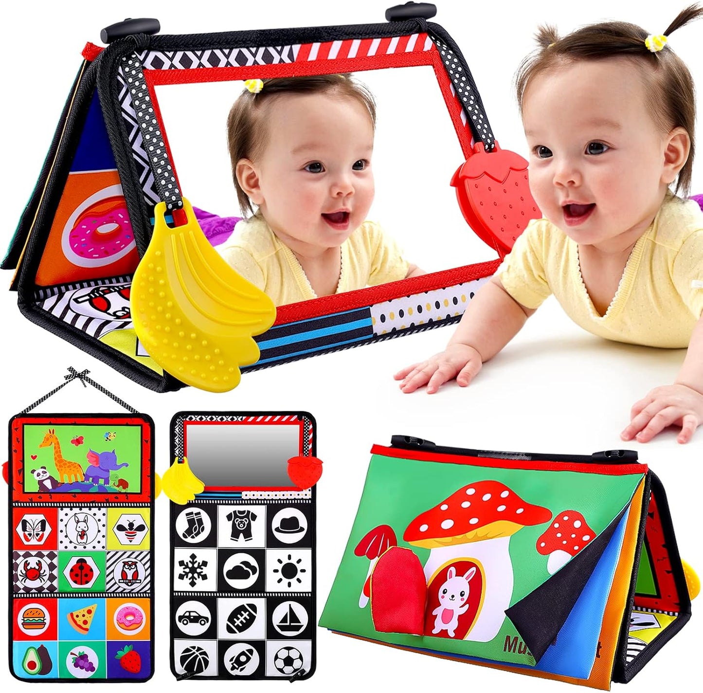 High Contrast Baby Tummy Time Set - Montessori Toys