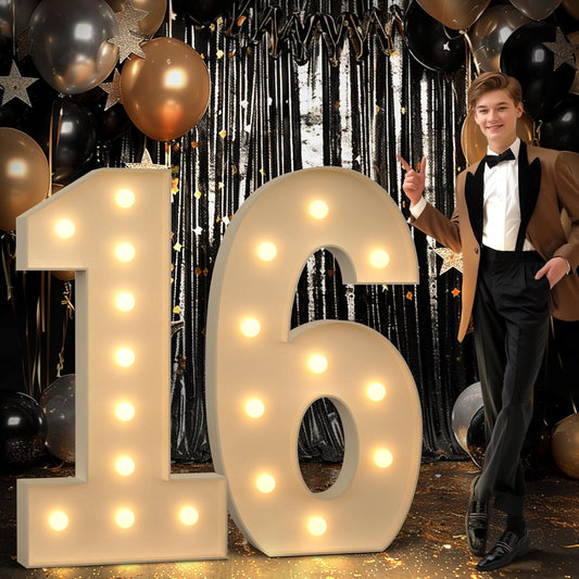 Imprsv 4FT Marquee Numbers for 16th Birthday Decorations