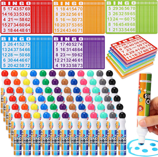 Bingo Game Cards and Daubers Set for Family Gatherings Fun