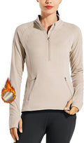 Willit Women's Fleece Running Jacket Pullover - Warm Midweight Half