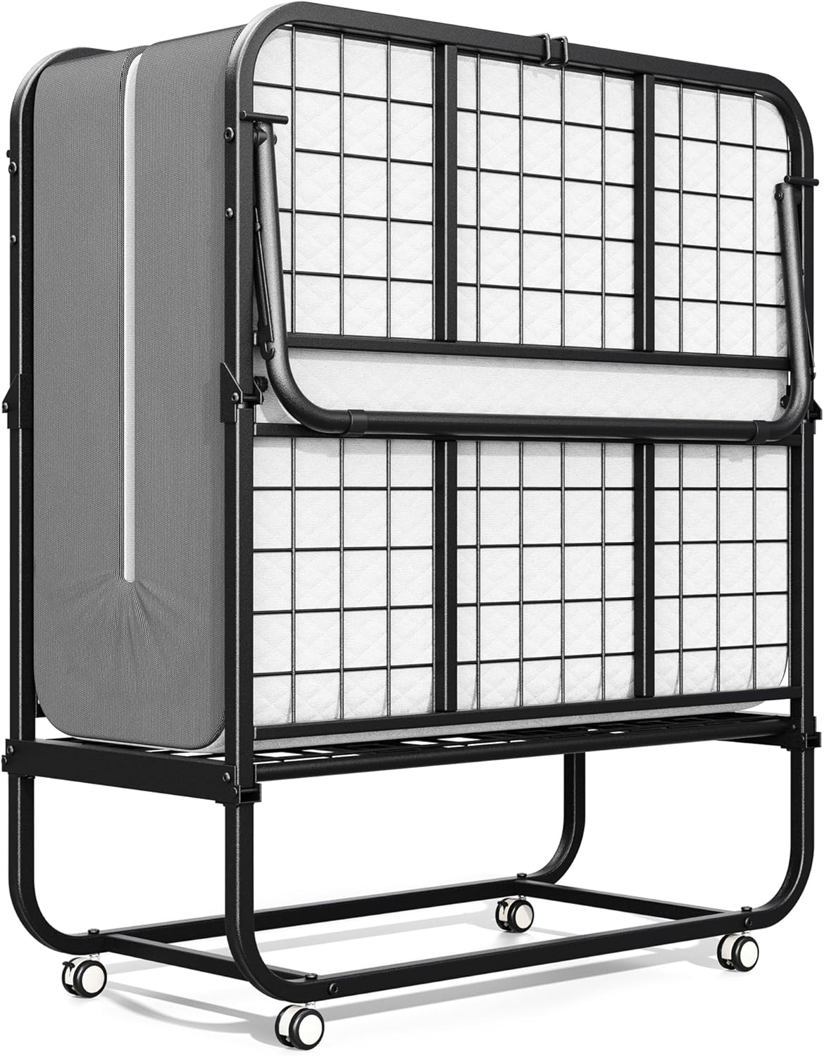 INTERGREAT Folding Bed with Mattress for Adults - Portable Twin Bed