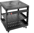 RIVECO 9U Network Rack with Reinforced Top Cover - Sturdy 4-Post Floor