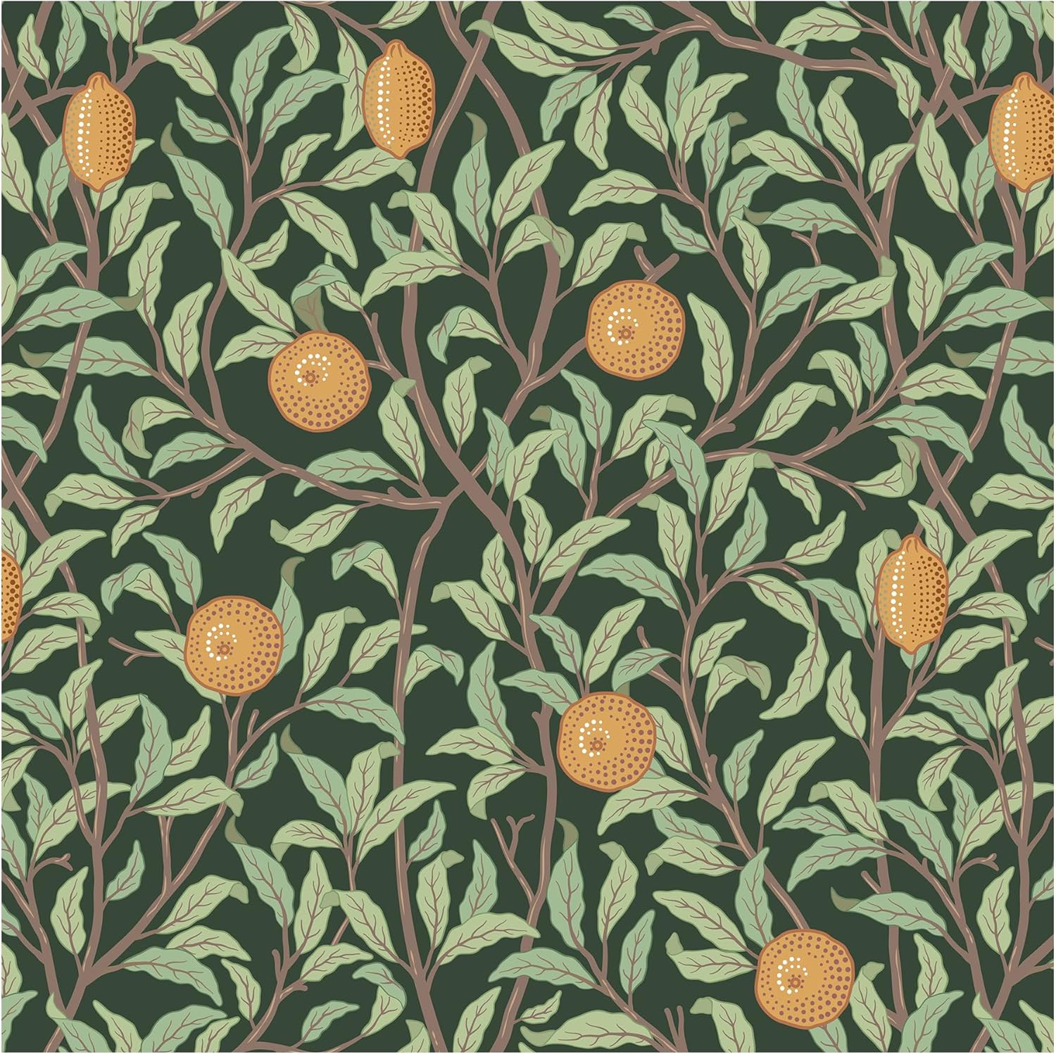 Lemon Wallpaper Leaf Peel and Stick for Modern Home Decor