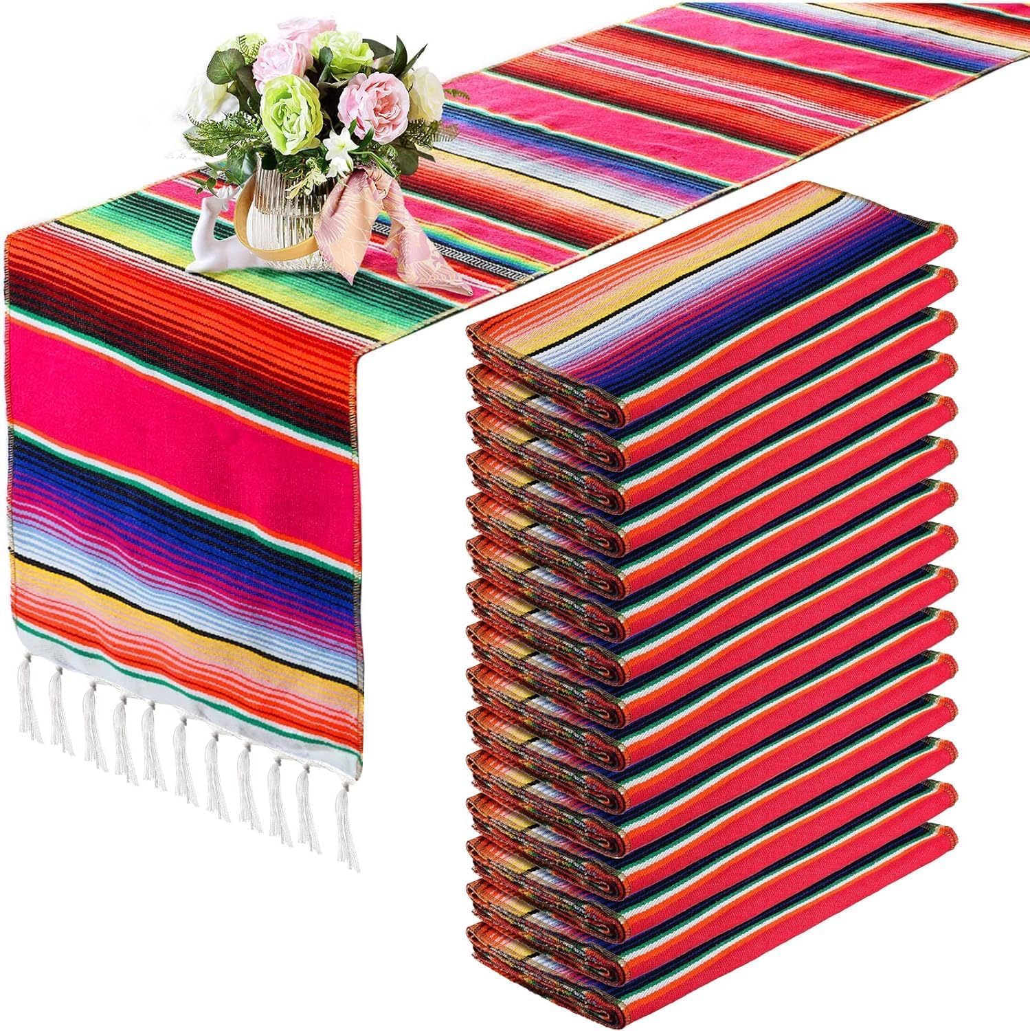 15 Pcs Mexican Table Runner for Fiesta Party Decoration