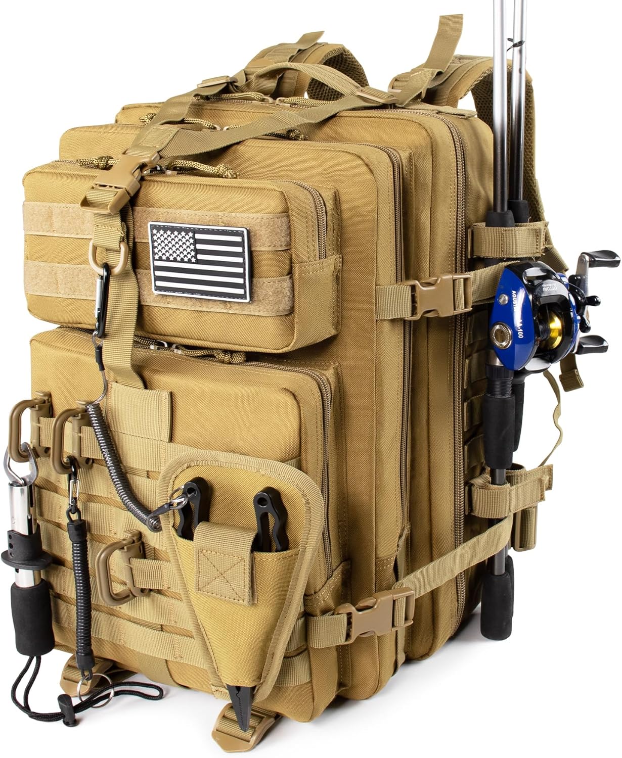 TBNBO 45L Large Fishing Tackle Backpack for Outdoor Adventures