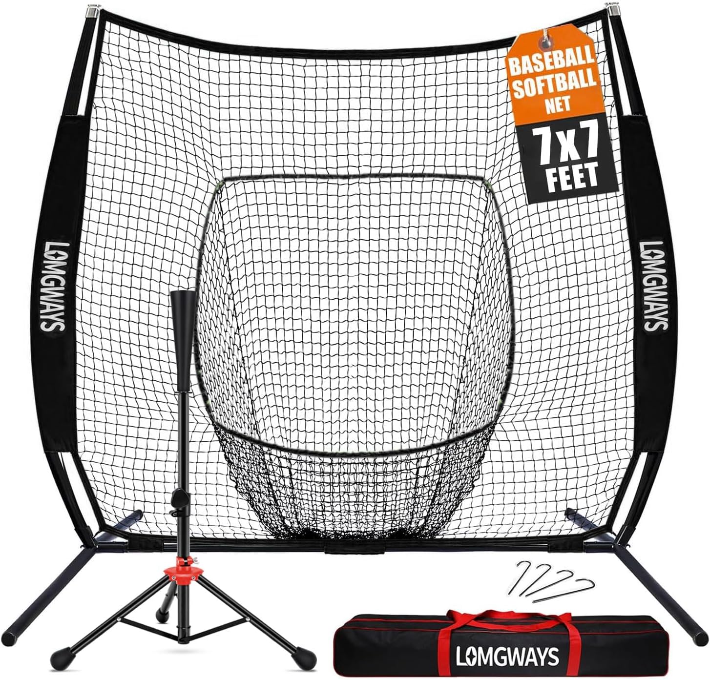 7ftx7ft Portable Baseball Net Set for Batting and Pitching Practice