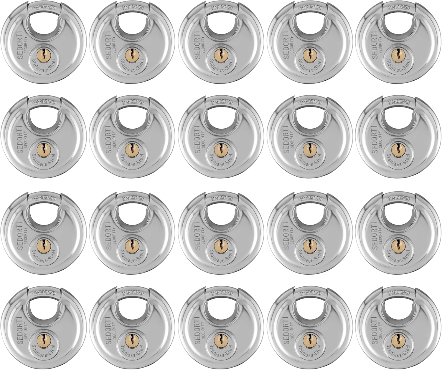20-Pack Discus Padlocks Keyed Alike for Ultimate Security