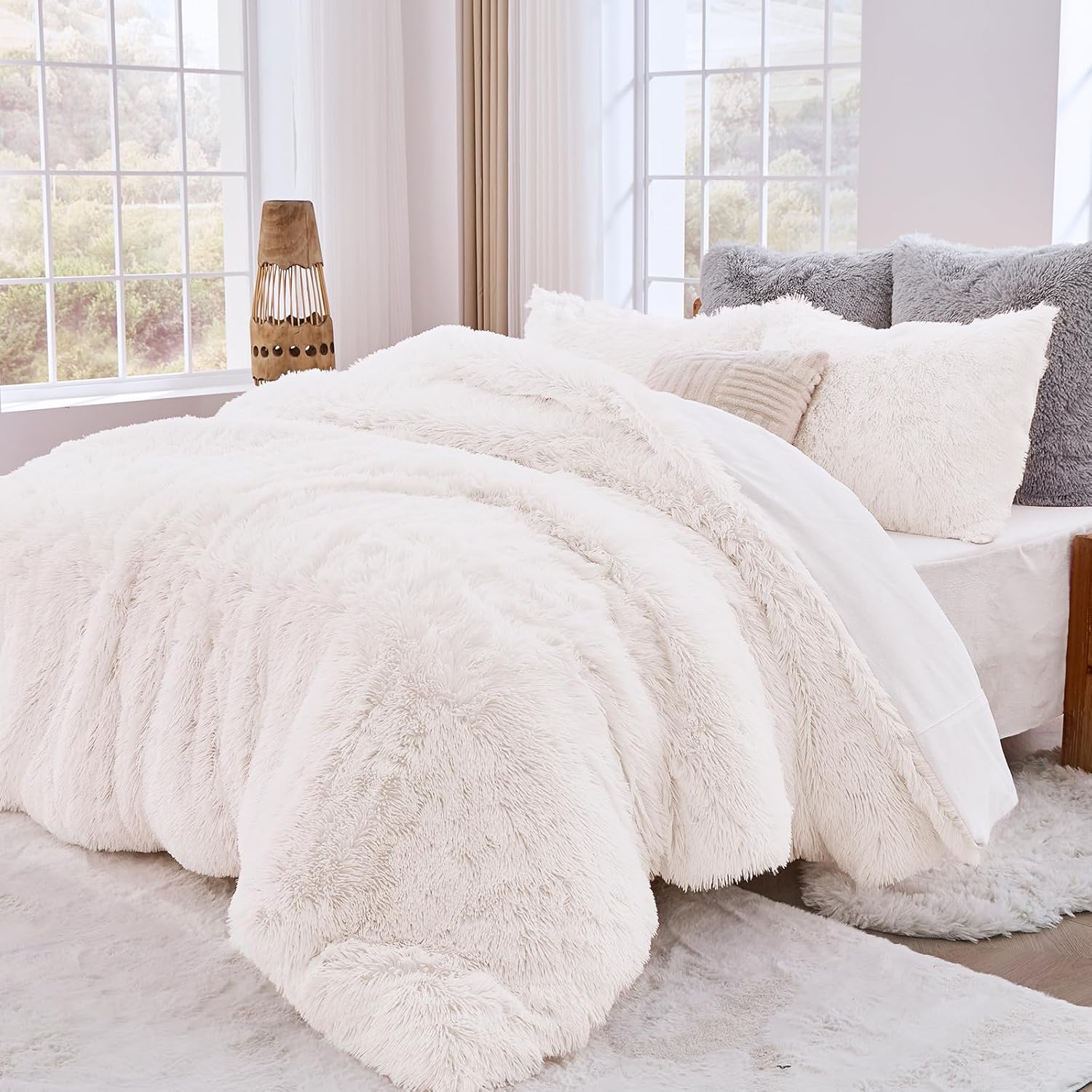 Sasttie 3-Piece Fluffy Duvet Cover Queen for Cozy Winter Nights