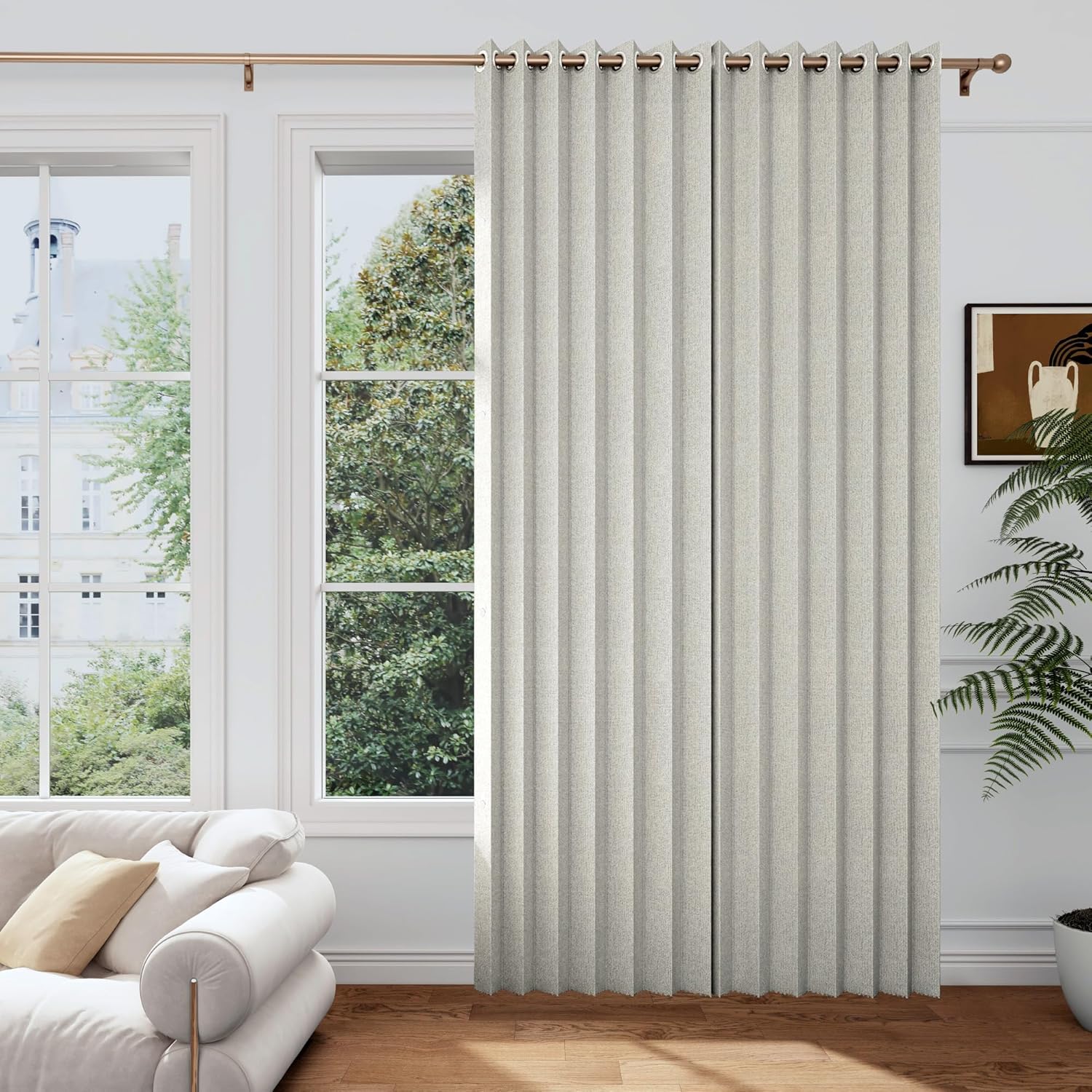 Full Blackout Memory Trained Pleated Curtains for Living Room