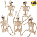 Posable Halloween Skeleton Decor 5-Pack 16 in - Hanging Graveyard