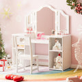 GarveeHome Kids Vanity with Lights and Storage - 2 in 1 Toddler Desk