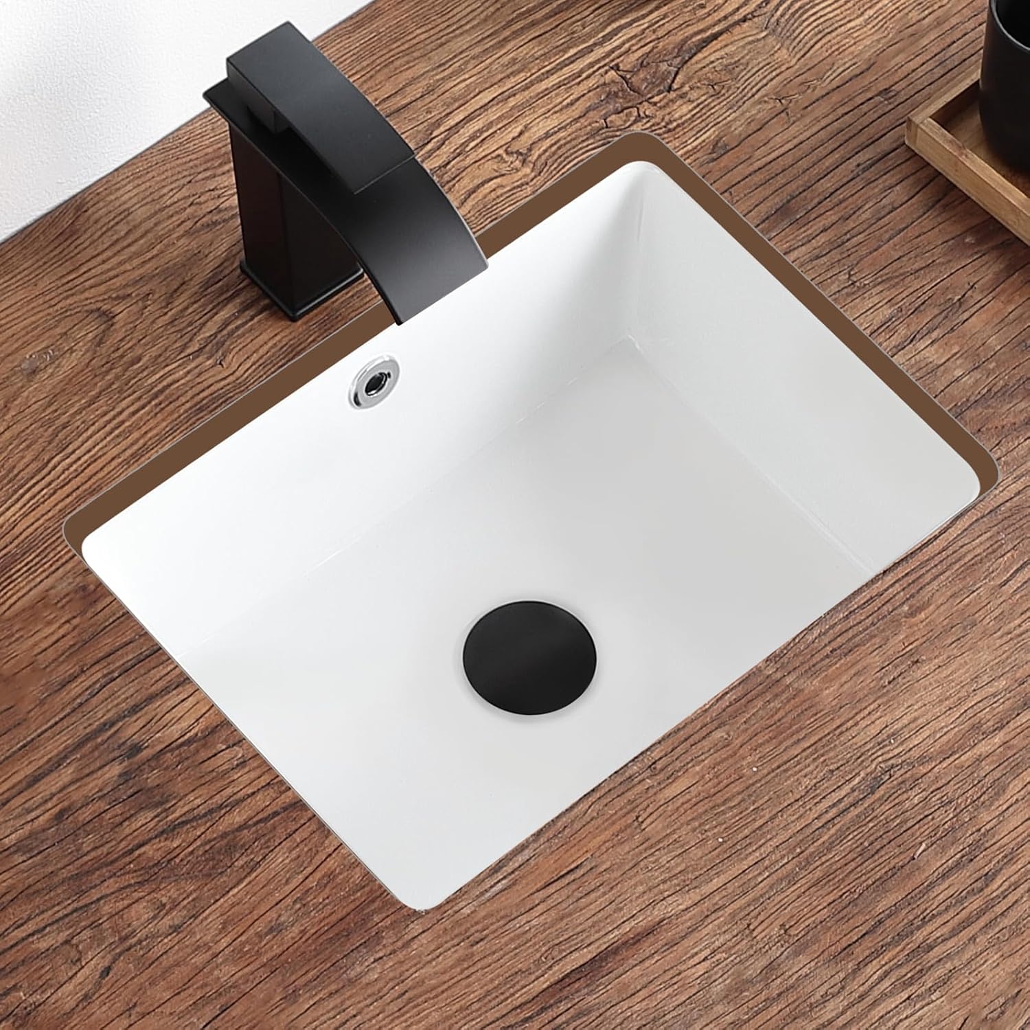 Small Undermount Bathroom Sink 16 Inch White Rectangular Basin