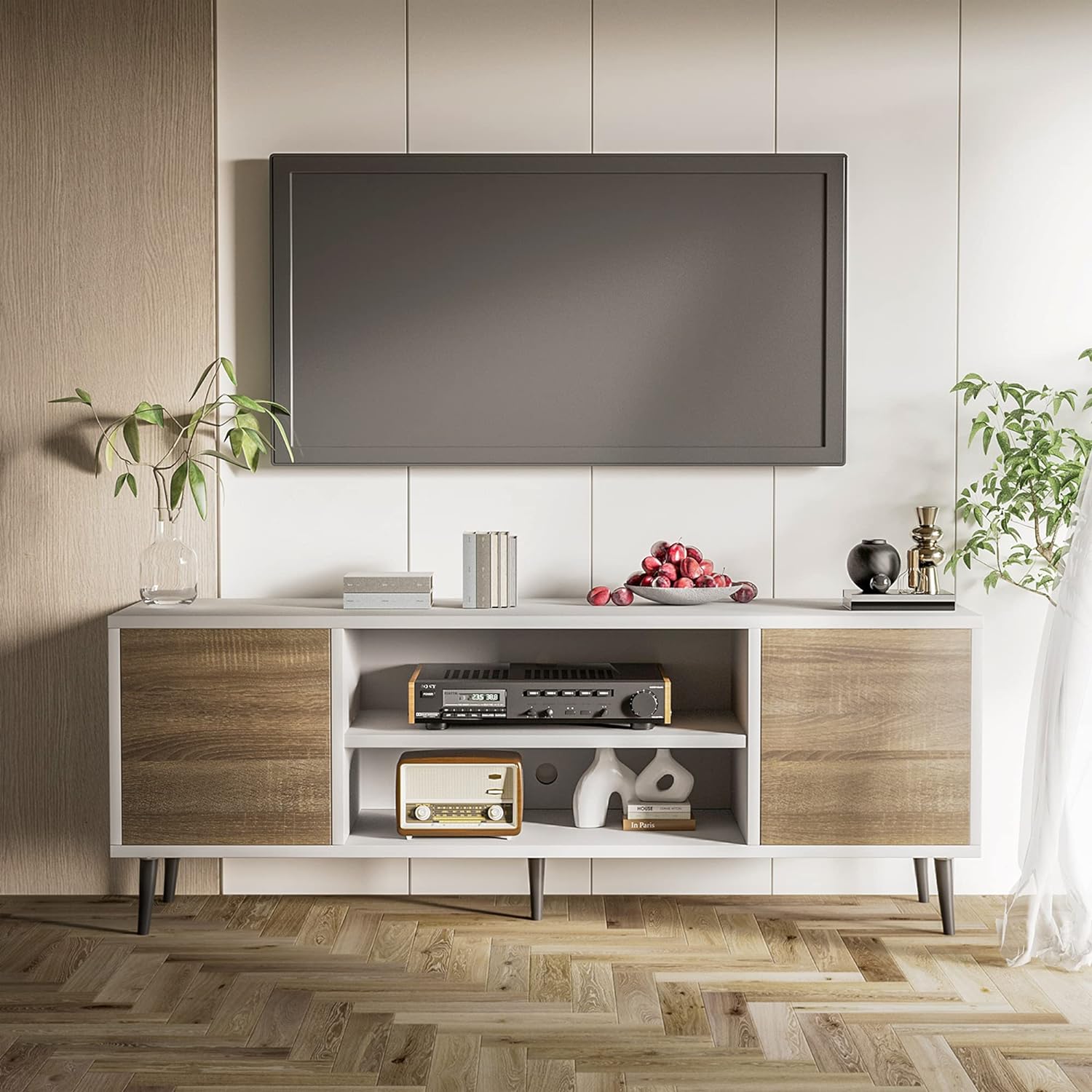 JUMMICO Modern TV Stand: Stylish Storage Solution