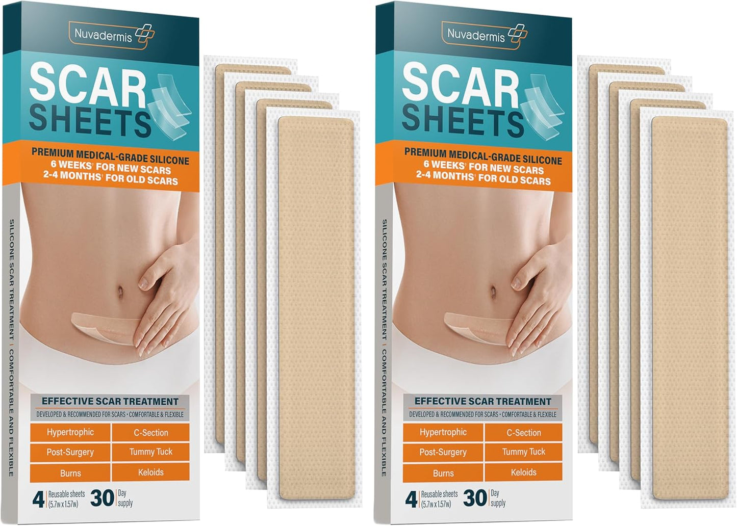 NUVADERMIS Silicone Scar Sheets for Effective Scar Treatment