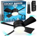 Socket Breeze Socket Fan Light with Remote - Compact Ceiling Fan Light