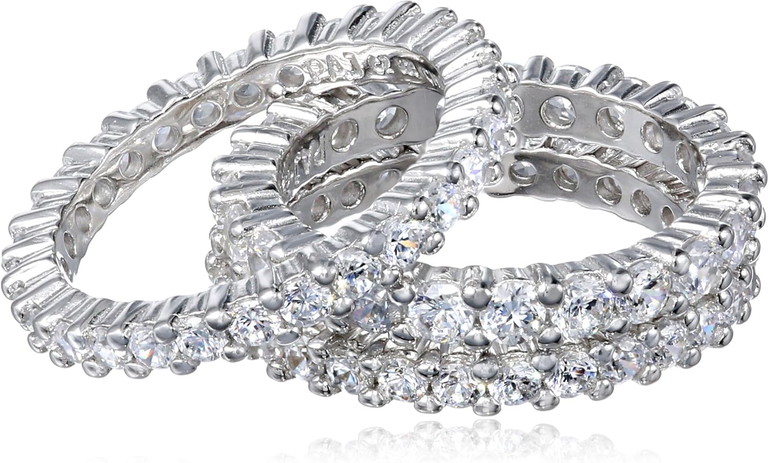 Cubic Zirconia All-Around Band Stacking Ring Set for Elegance