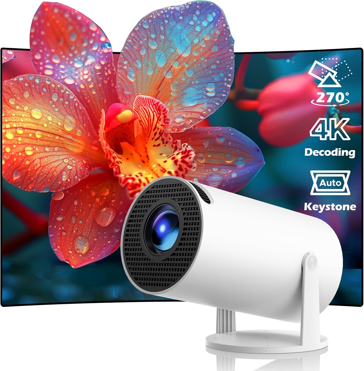 Portable WiFi Mini Projector with Full HD 4K Support 