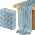 12 Pack Cheesecloth Table Runner Grayblue - Soft Boho Wedding Decor