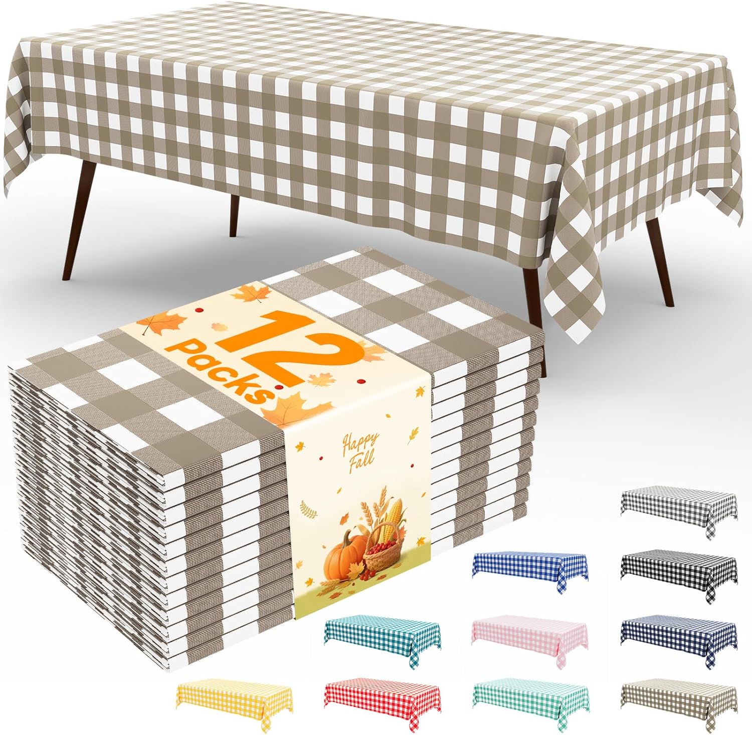 Buffalo Disposable Table Cloths - 12 Pack Waterproof Covers