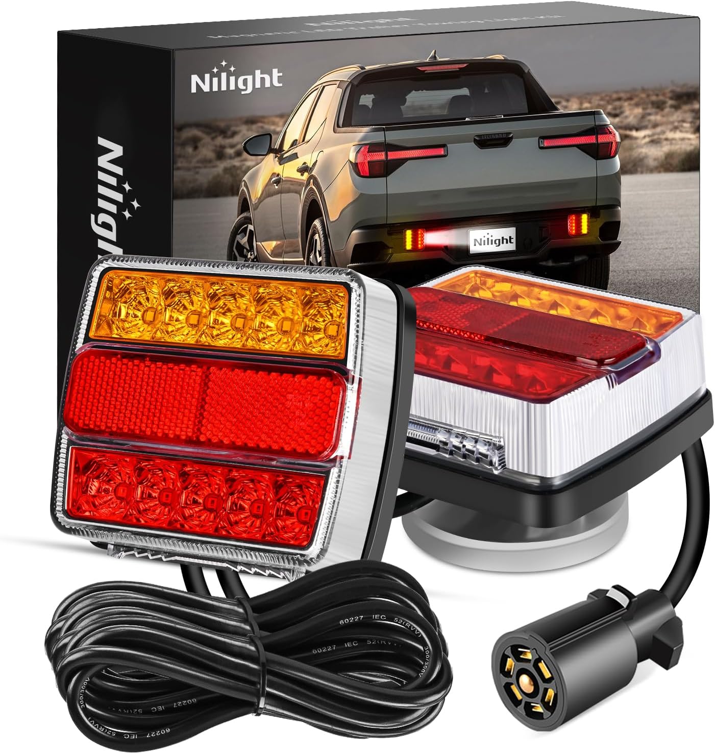 Nilight Magnetic LED Trailer Towing Light Kit for 5-Wire Systems