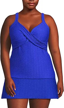 Lands' End Women's Wrap Underwire Tankini Top Swimsuit Review