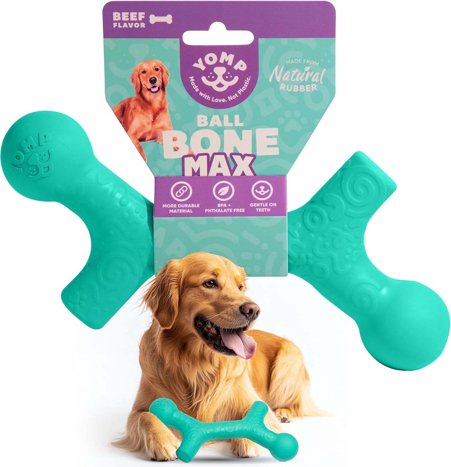 Yomp BallBone MAX: Safe & Fun Dog Toy (Teal)