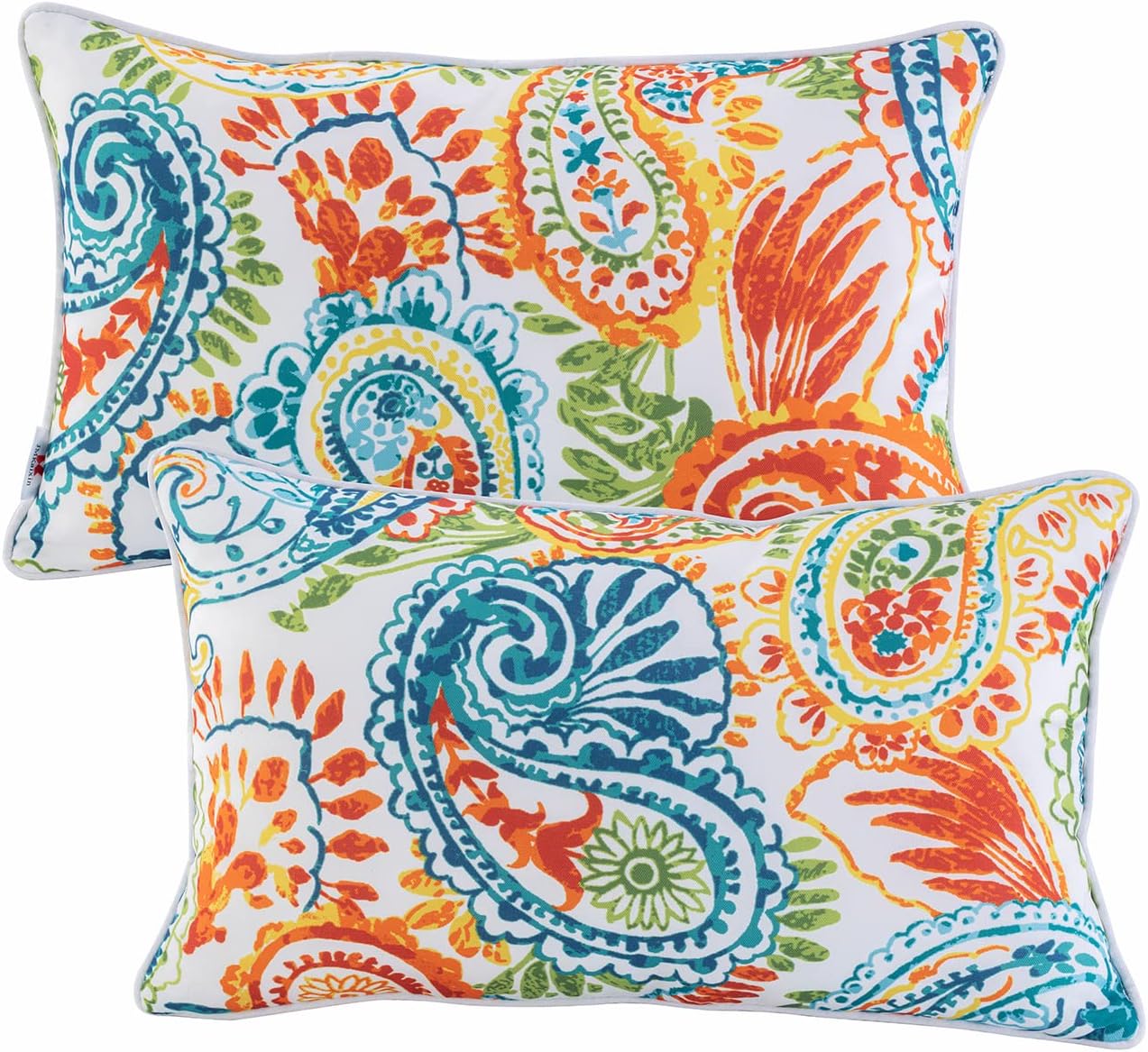 Outdoor Lumbar Pillows Waterproof Set of 2 for Patio Furniture