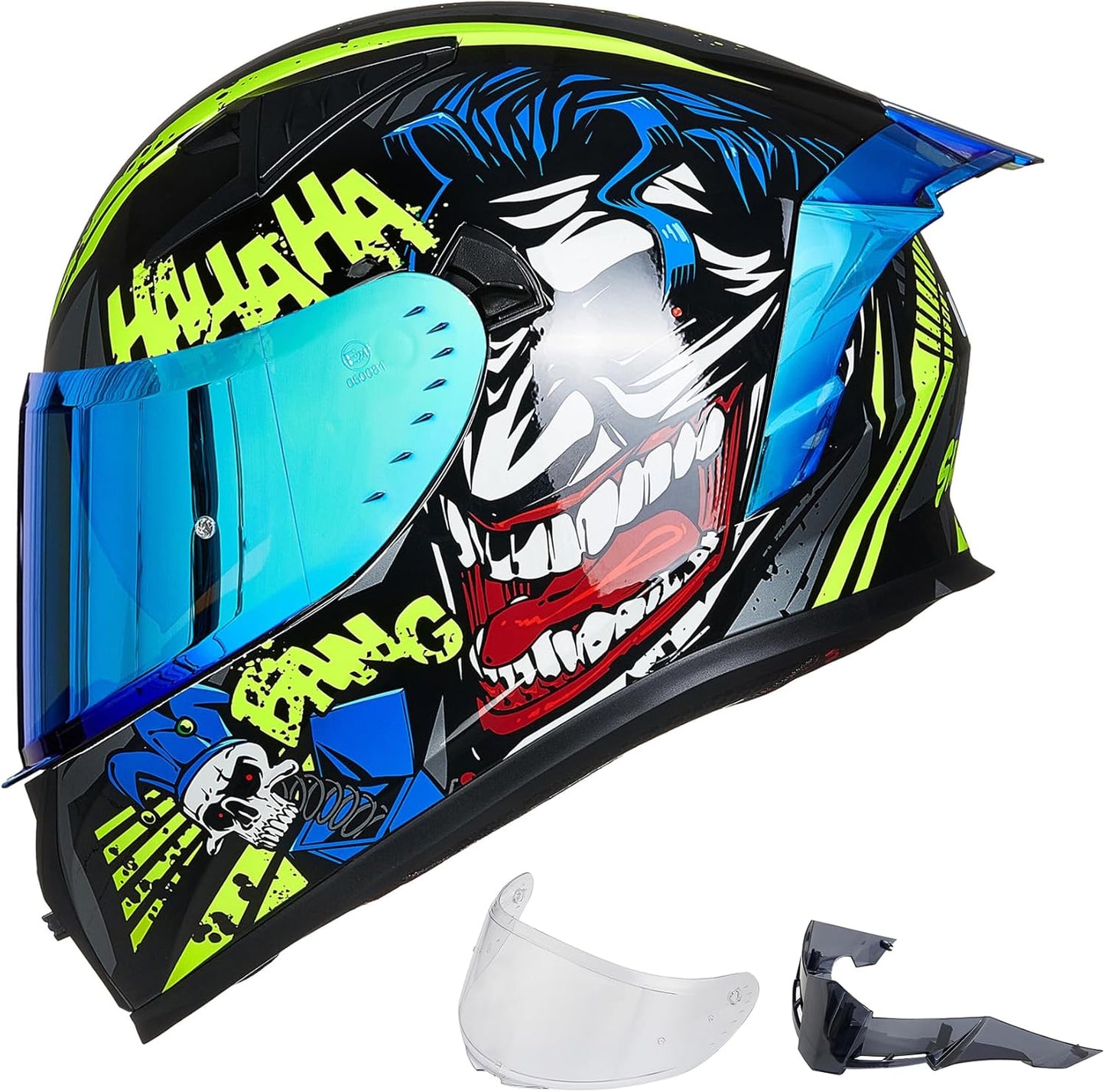 ILM Motorcycle Helmet Full Face with Clear and Tinted Visors