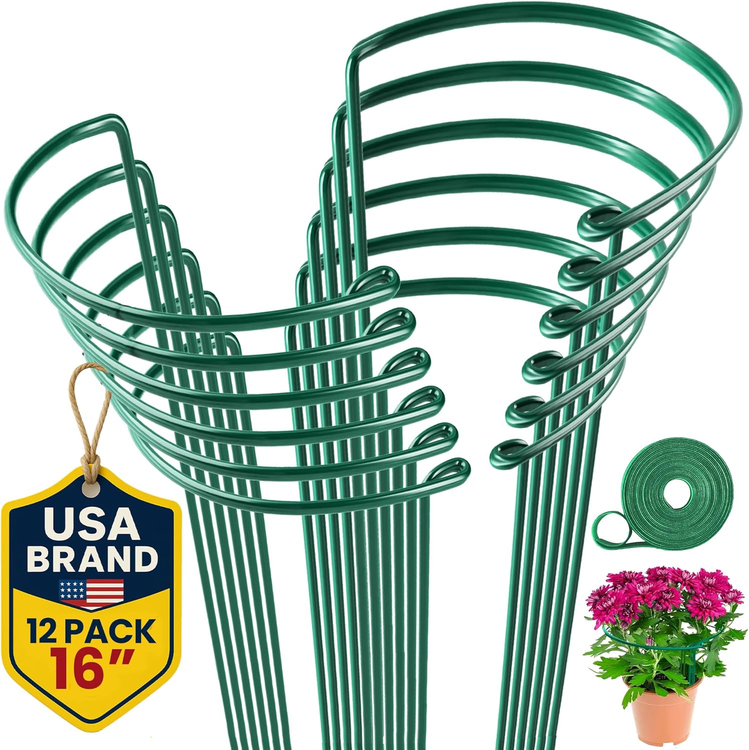 K-Brands Heavy-Duty Plant Support Stakes for Peonies and More