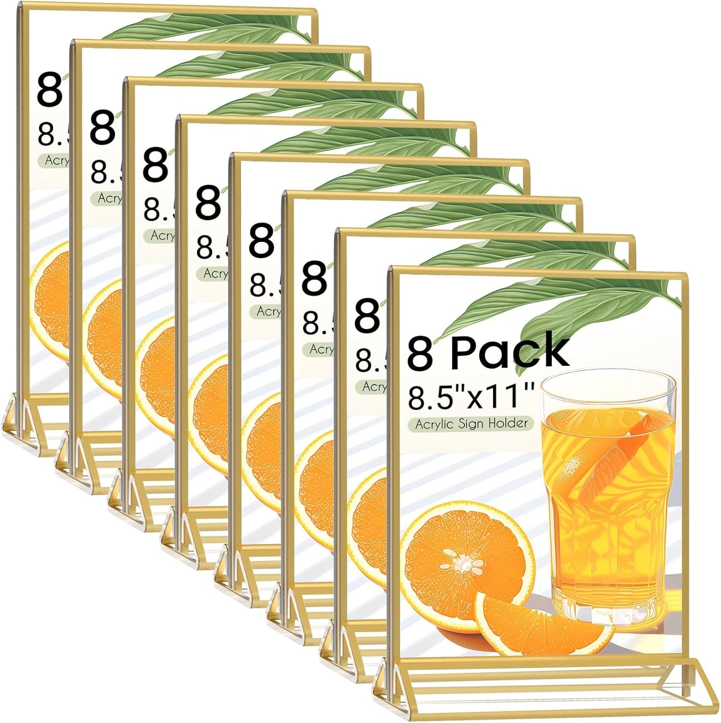 8 Pack Acrylic Sign Holder 8.5x11 for Weddings and Events