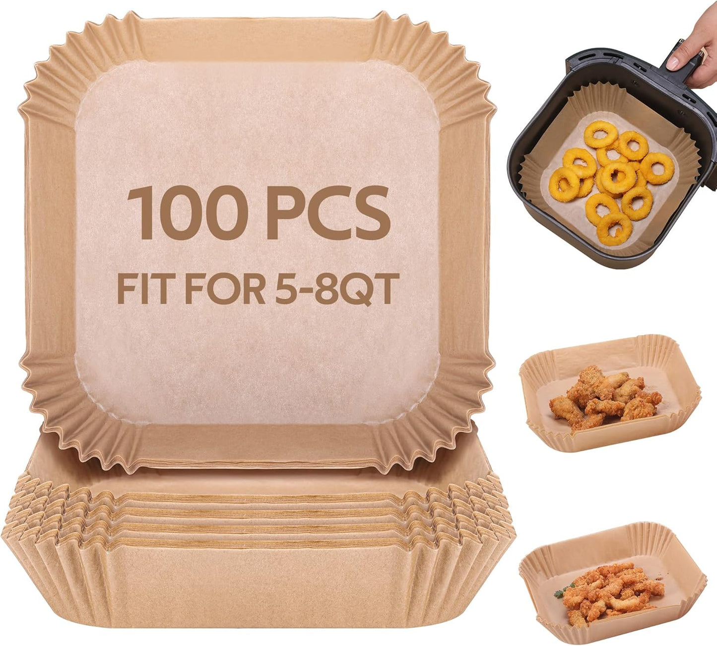 100 Disposable Air Fryer Liners - Easy Cleanup!