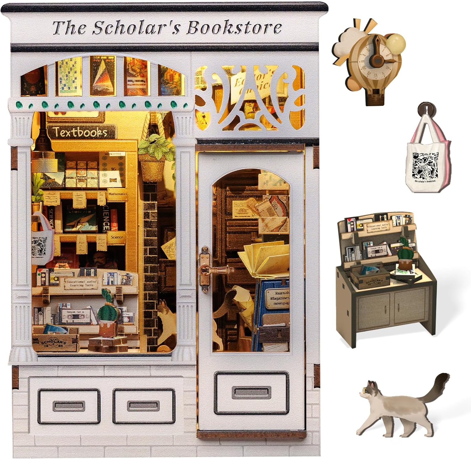 CUTEBEE Book Nook Kit - Enchanting DIY Miniature House Decor