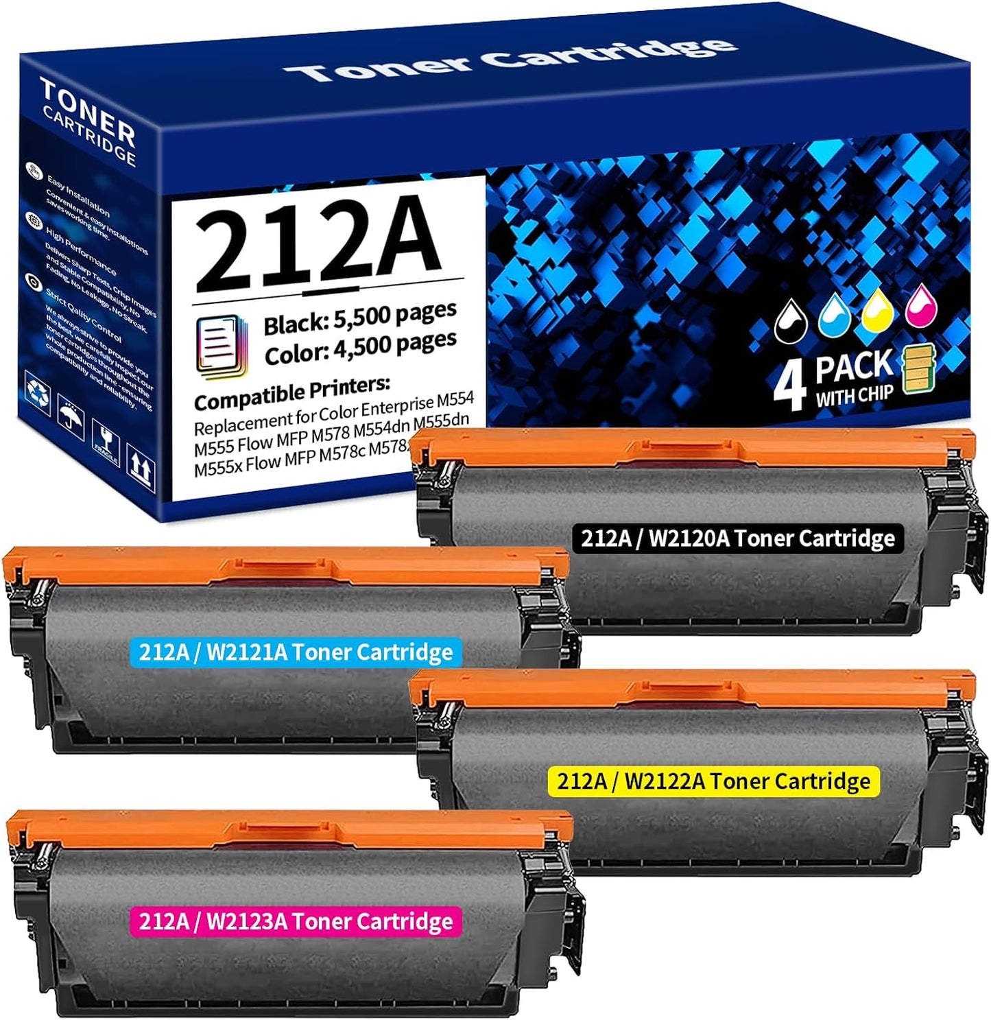 CYMBAINK 212A/W2120A Super High-Yield 4-Pack for Color Enterprise Printers