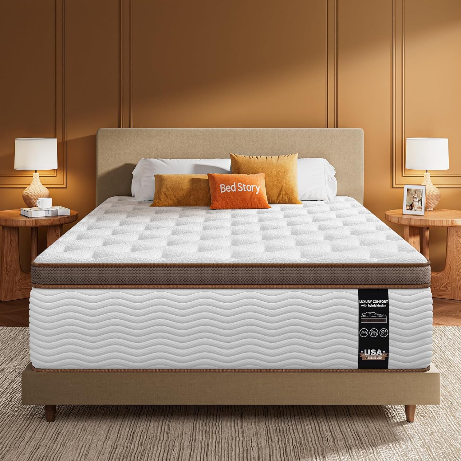BedStory Queen Size Mattress 12 Inch - Medium Firm Hybrid Comfort