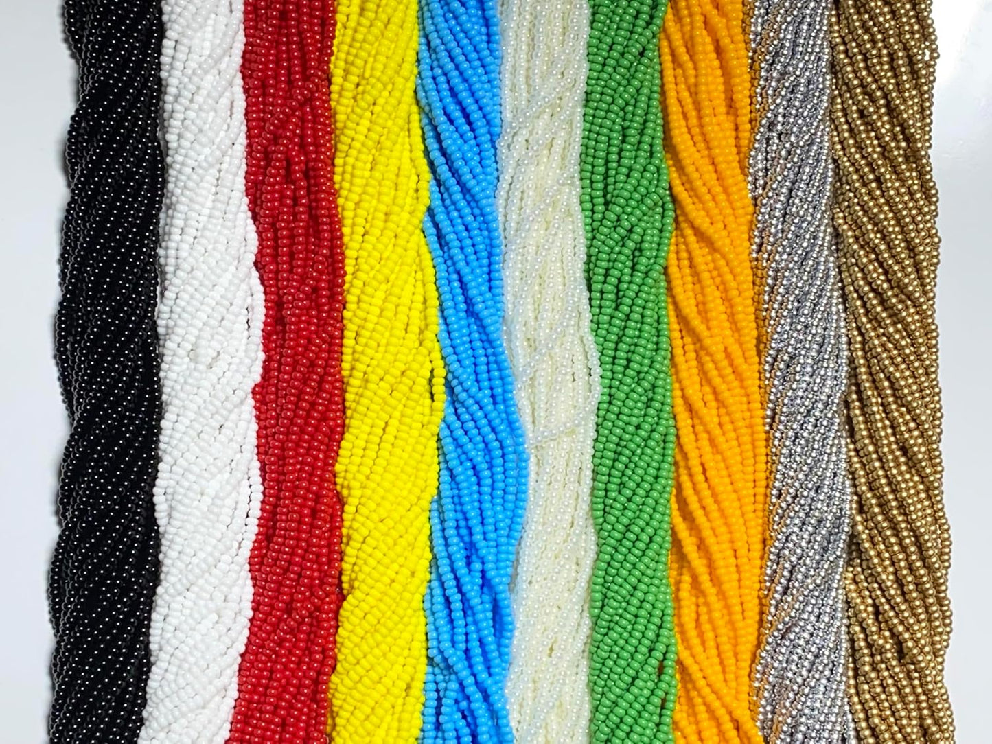 Czech 11/0 Glass Seed Beads - 12 String Hanks in 10 Colors