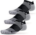 MAXUS No Show Tab Running Socks 3-Pack - Maximum Cushion for Men