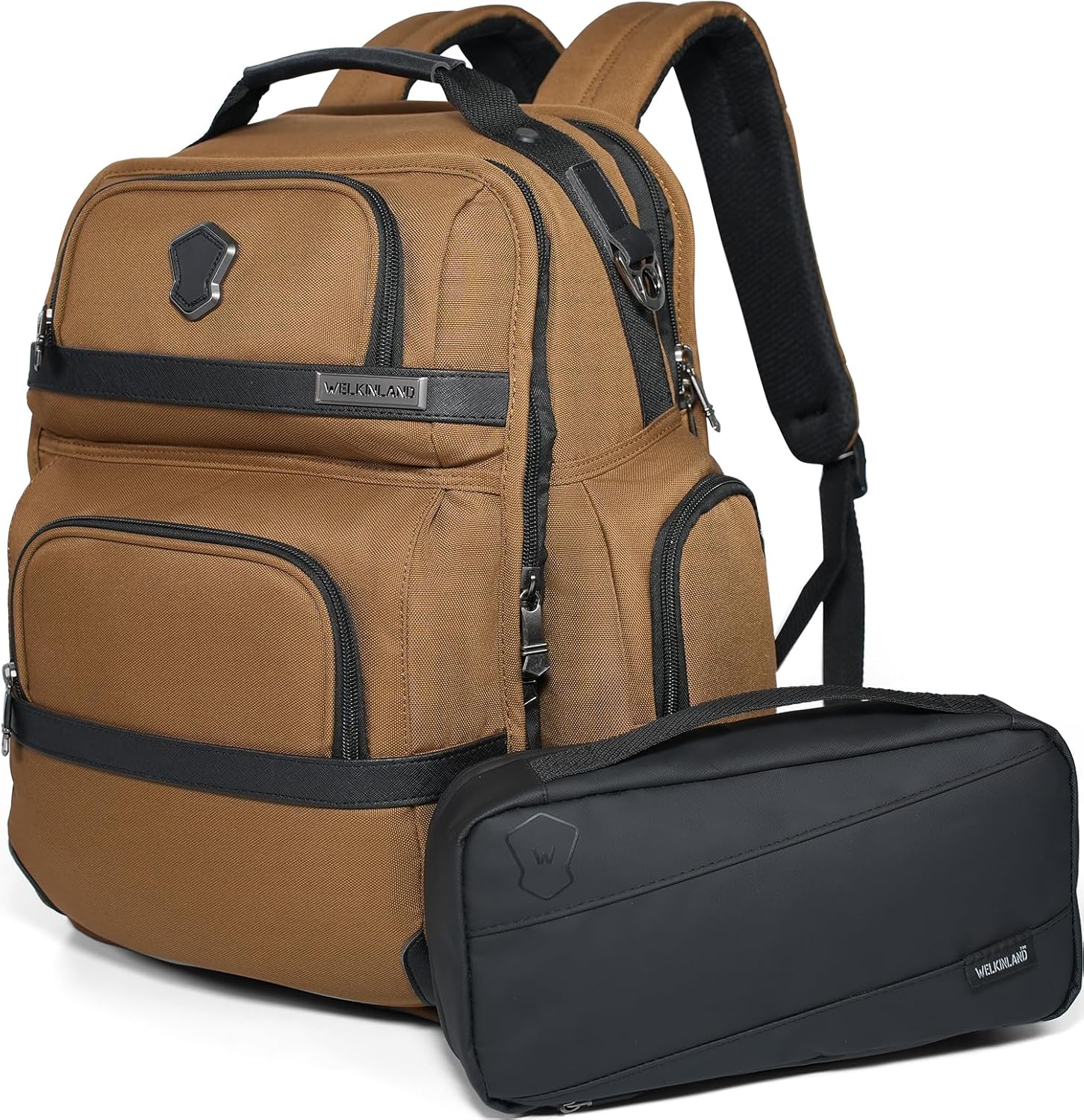 WELKINLAND 24H Business Backpack for Men with Toiletry Bag