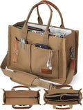 Canvas Tote Bag for Women with Zipper Closure and Multi Pockets - Work