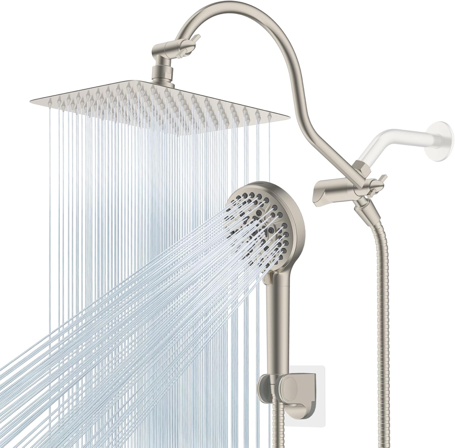 Hibbent High Pressure Rainfall Shower Head with Handheld Combo