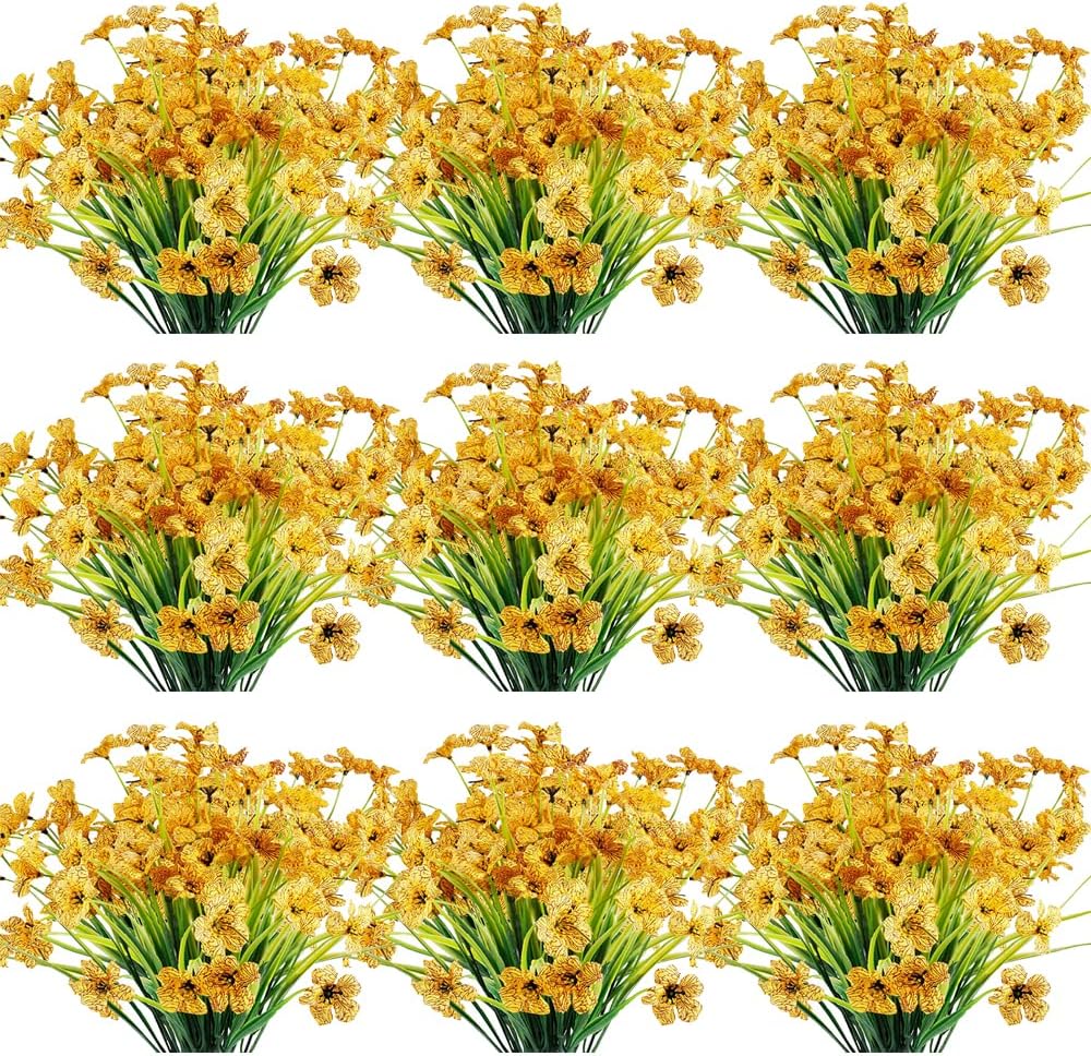 30 Bundles Artificial Flowers for Outdoor UV Resistant Decor