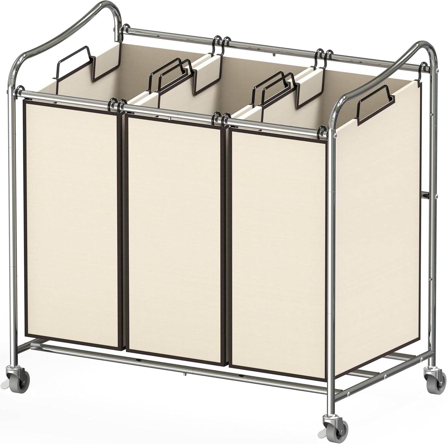 Heavy-Duty 3-Bag Laundry Sorter Cart for Efficient Sorting