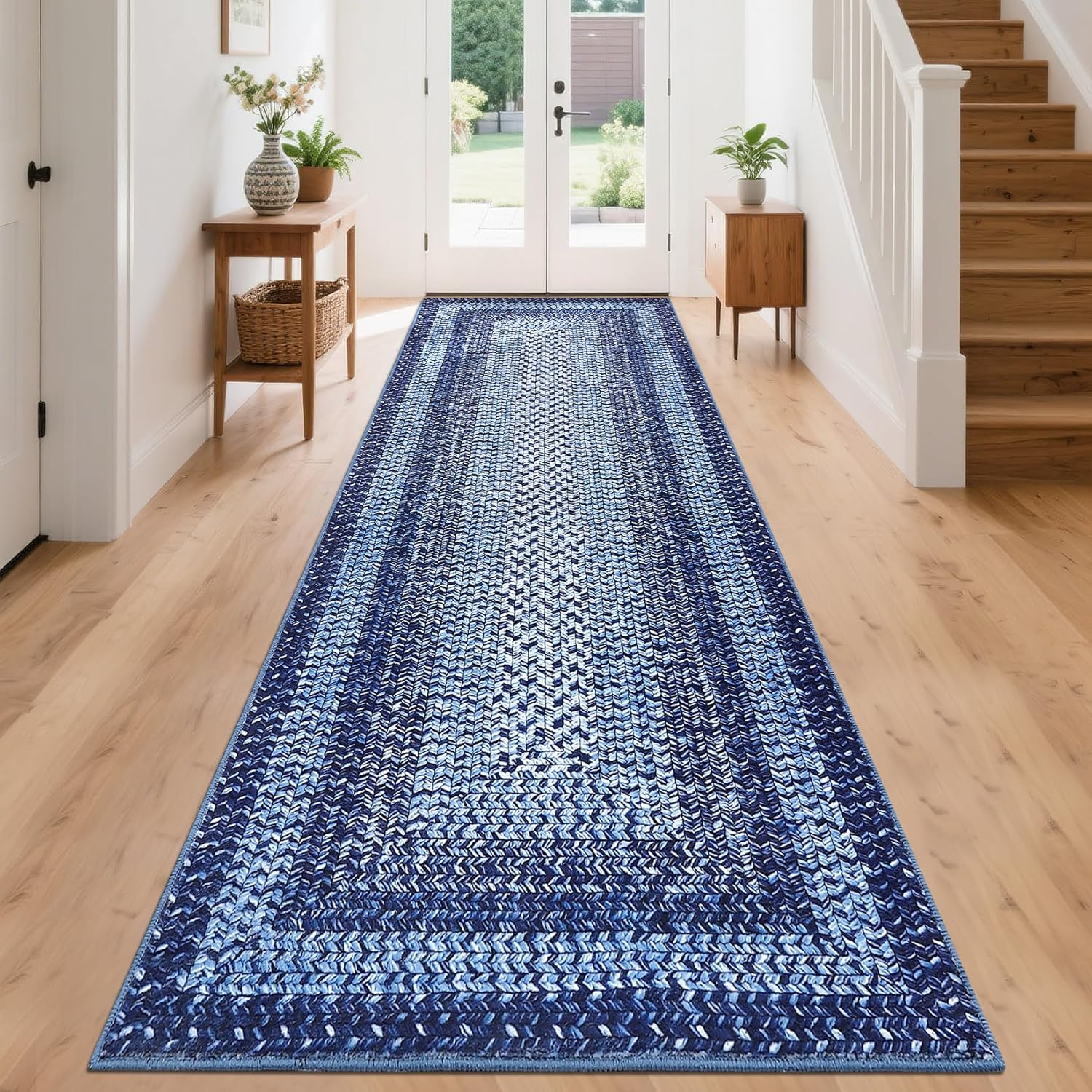 Washable Runner Rug 2x8 Non Slip Geometric Area Rug for Home