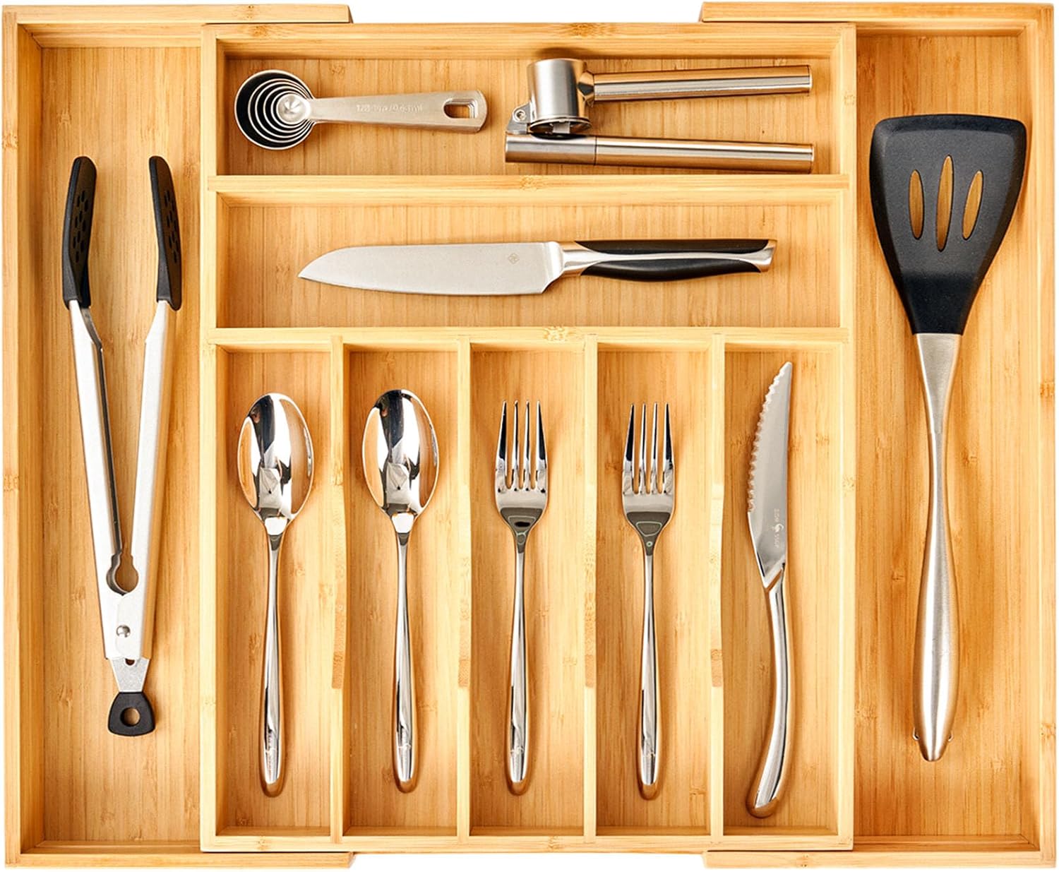 Umilife Large Expandable Kitchen Silverware Drawer Organizer