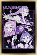 Netflix KPop Demon Hunters 2025 Wall Poster with Gold Frame