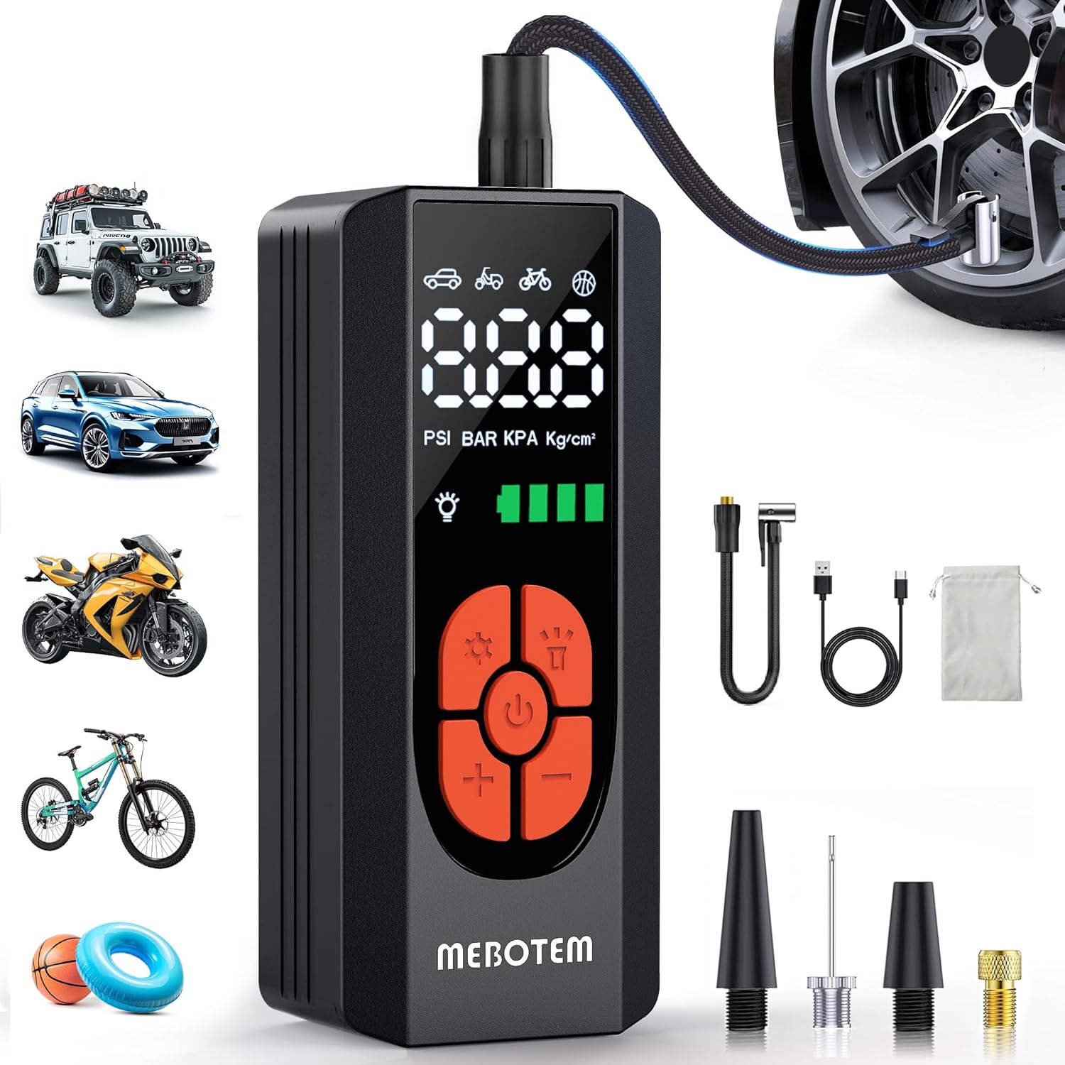 Fast 150PSI Portable Tire Inflator by Mebotem