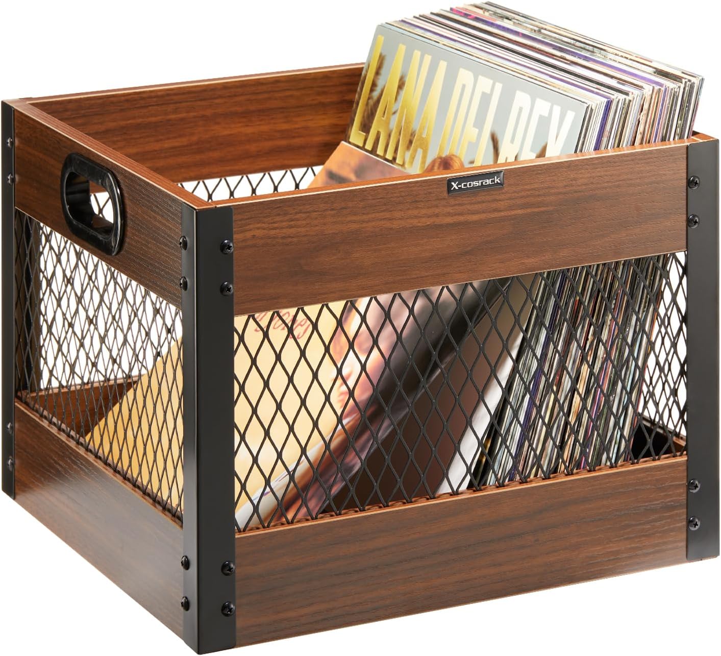 X-cosrack Vinyl Record Storage Crate for 65 LPs and More