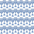 Blue Plastic Wine Glasses for Parties - 48 Reusable Goblets